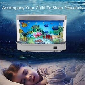 Amazon Kids Fish Tank Night Light - Blue and White